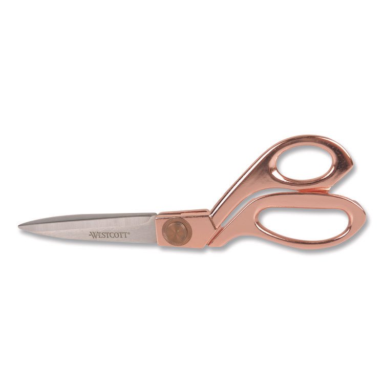 Westcott Vintage Stainless Steel Scissors, 8" Long, Offset Rose Gold Handle (ACM16968)