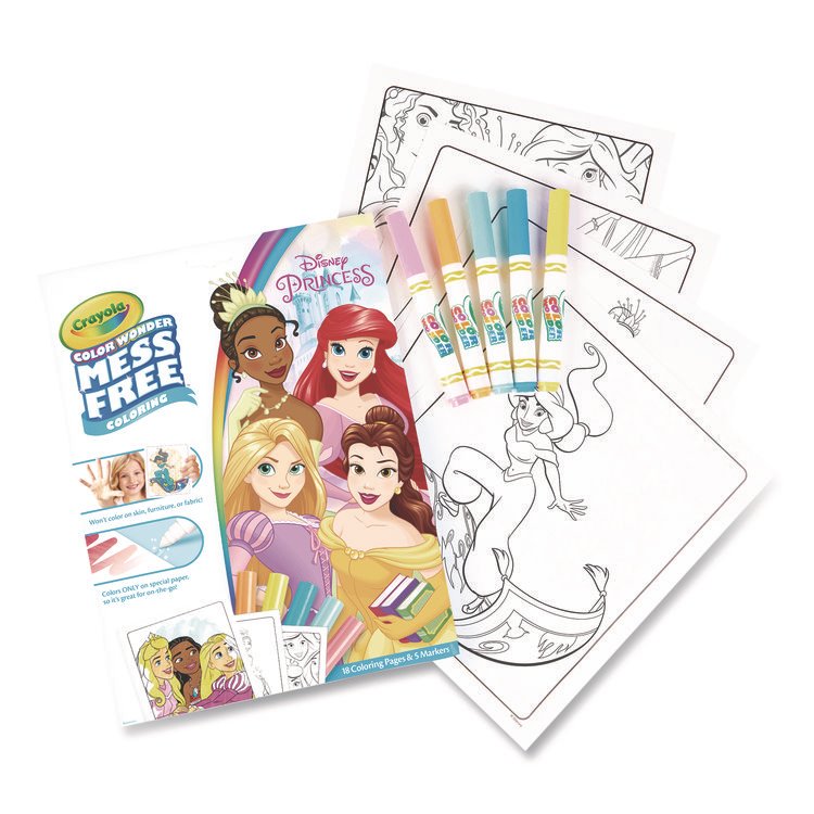 Crayola Disney Princess Color Wonder Kit, Includes Five Markers, Ages 3 and Up, 18 Pages (CYO757003)
