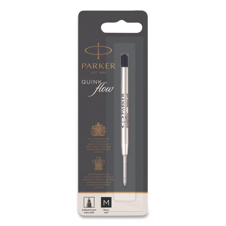 Parker Refill for Parker Ballpoint Pens, Medium Conical Tip, Black Ink (PAR1950369)