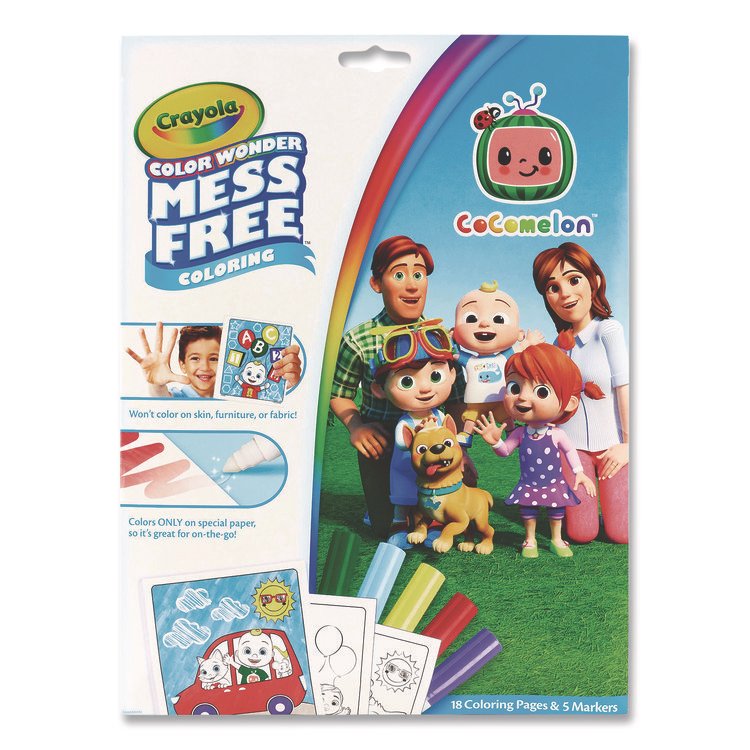 Crayola Cocomelon Color Wonder Kit, Includes Five Markers, Ages 3 and Up, 18 Pages (CYO752788)