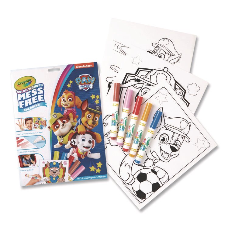 Crayola Nickelodeon Paw Patrol Color Wonder Kit, Includes Five Markers, Ages 3 and Up, 18 Pages (CYO757007)