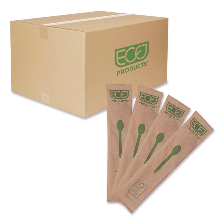 Eco-Products Wood Cutlery, General Purpose Spoon, Natural, 500/Carton (ECOEPS213W)