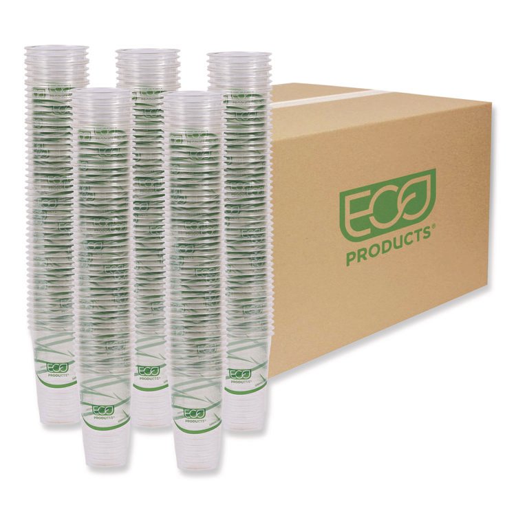Eco-Products GreenStripe Renewable and Compostable Cold Cups, 20 oz, Plastic, Clear, 50/Pack, 20 Packs/Carton (ECOEPCC20GS)