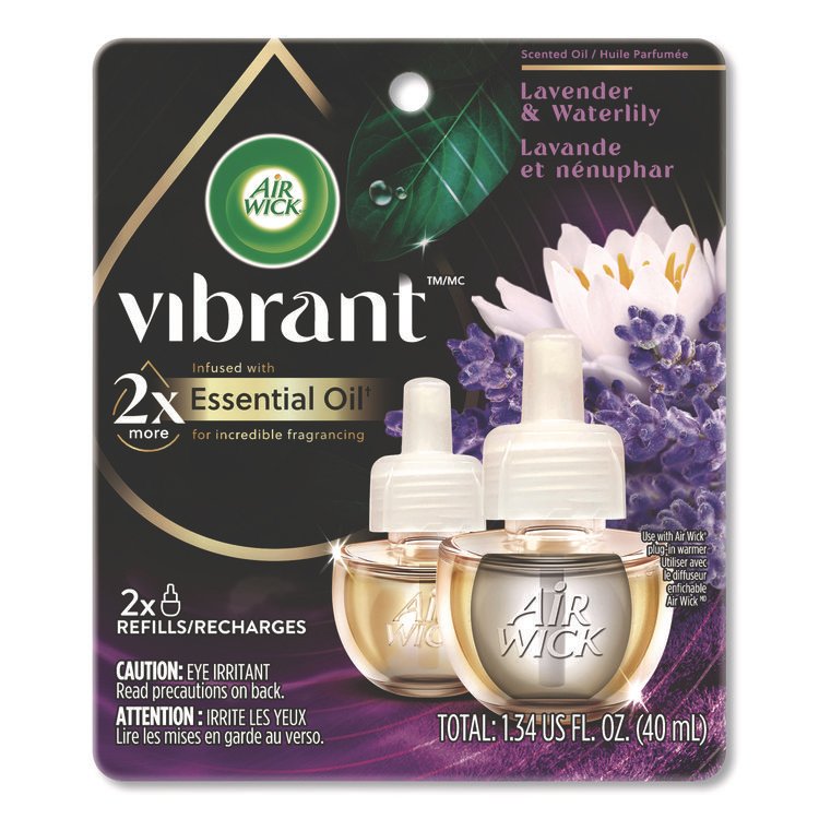 Air Wick Scented Oil Refill, Lavender and Waterlily, 0.67 oz, 2/Pack (RAC6233803076)