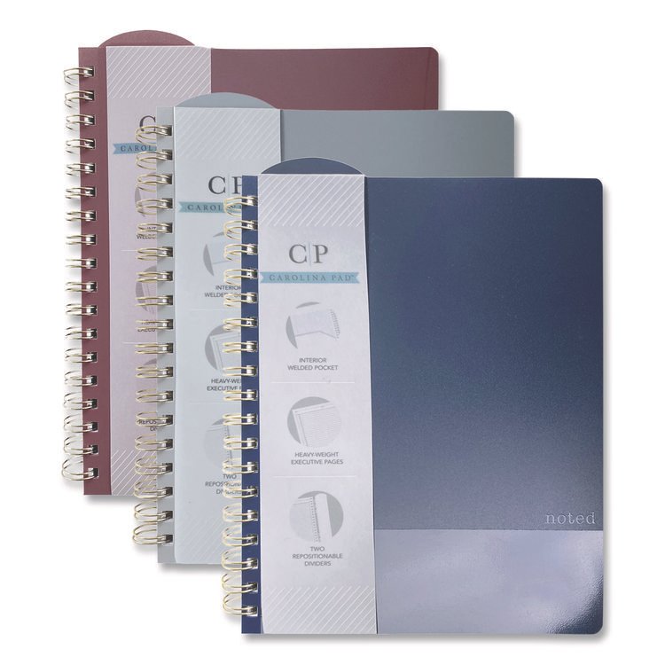 Carolina Pad Noted Neutrals Ideal Notebook, Management Format with Narrow Ruling, Randomly Assorted Cover Colors, (100) 9.5 x 7.35 Sheets (WLB13054)
