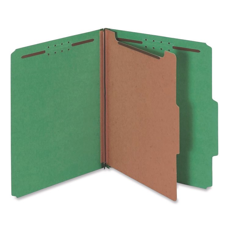 - Pendaflex Colored Pressboard Top Tab Classification Folders, 1.75" Expansion, 1 Divider, 4 Fasteners, Letter Size, Dark Green, 10/Box (PFX23733P)