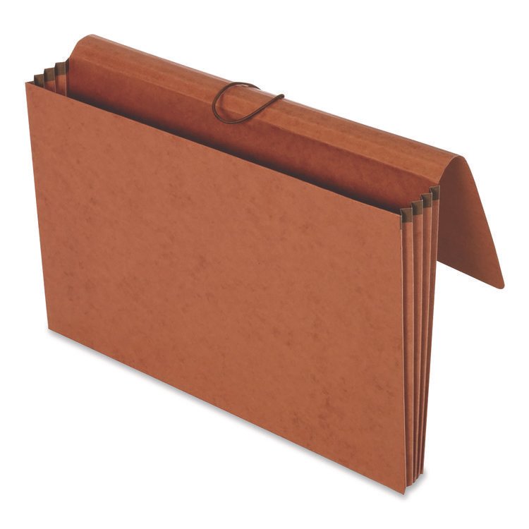 Pendaflex Extra-Wide Expanding Wallet, 5.25" Expansion, 1 Section, Flap/Elastic Cord Closure, Legal Size, Redrope, 10/Box (PFX73189BX)