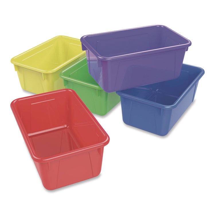 Storex Cubby Bins, 7.8 x 12.2 x 5.1, Assorted Colors, 5/Carton (STX62414U05C)