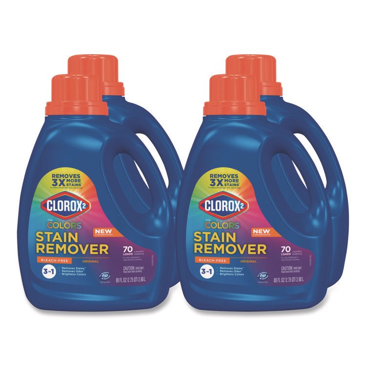 Clorox 2 For Colors Stain Remover and Laundry Additive, Original Scent, 88 oz Bottle, 4/Carton (CLO30713CT)