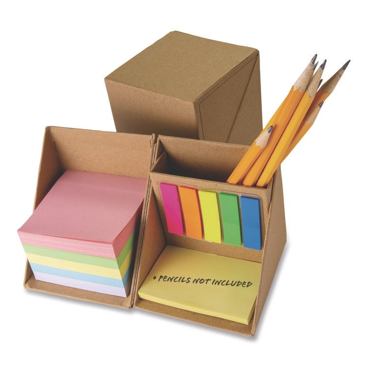 Officemate Desk Supply Organizer, 3 Compartments, 3.5 x 3.5 x 3.5, Brown, Paper (OIC21559)