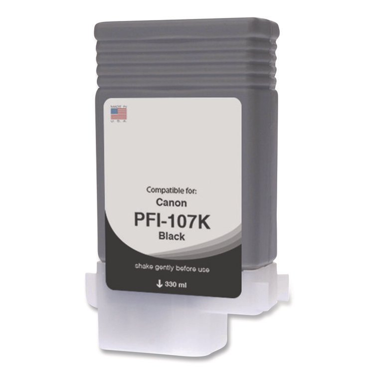 CLOVER IMAGING GROUP Compatible Black Ink, Replacement for PFI-107 (6705B001AA), 130 mL (CTGWCPFI107B)