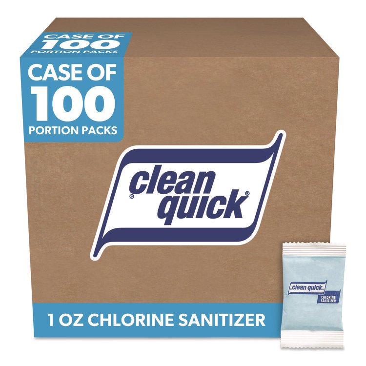 Clean Quick Powdered Chlorine-Based Sanitizer, 1 oz Pack, 100/Carton (PGC02584)