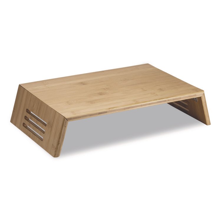 Officemate Bamboo Desktop Monitor Stand, For 16" Monitors, 17.56 x 12.44 x 2.64, Brown, Supports 20 lbs (OIC71008)