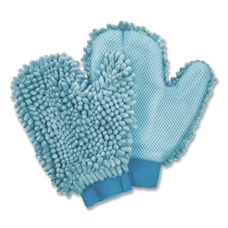 CHAGRINOVATIONS Chenille Scrubbing Mitts, Blue, 2 Mitts (CH7TU05721)