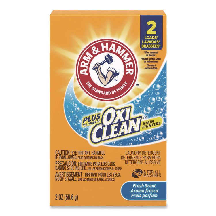 Arm & Hammer Plus the Power of OxiClean Powder Detergent, 2 oz Box, 156/Carton (CDC5703760000)