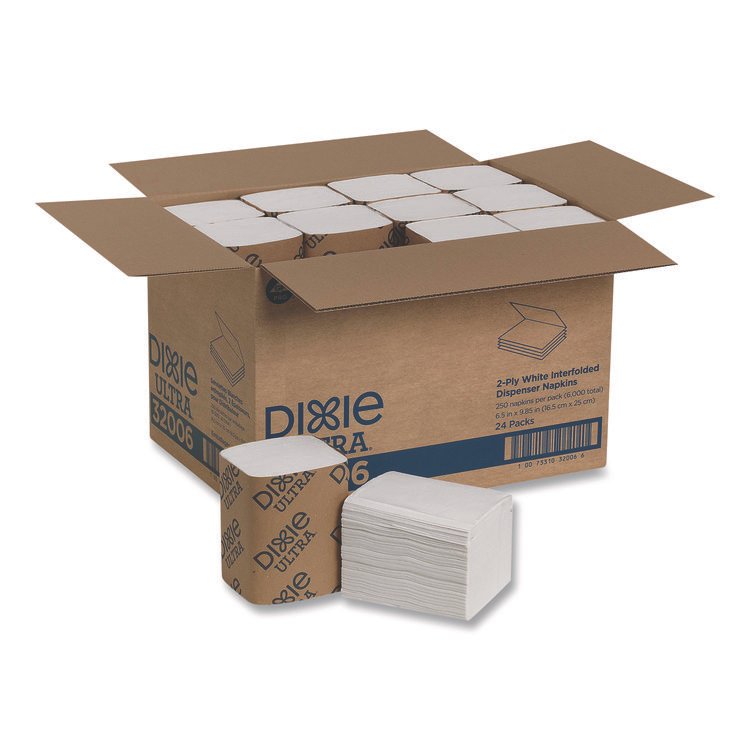 Dixie Interfold Napkin Refills Two-Ply, 6 1/2" x 9 7/8", White, 6000/Carton (GPC32006)