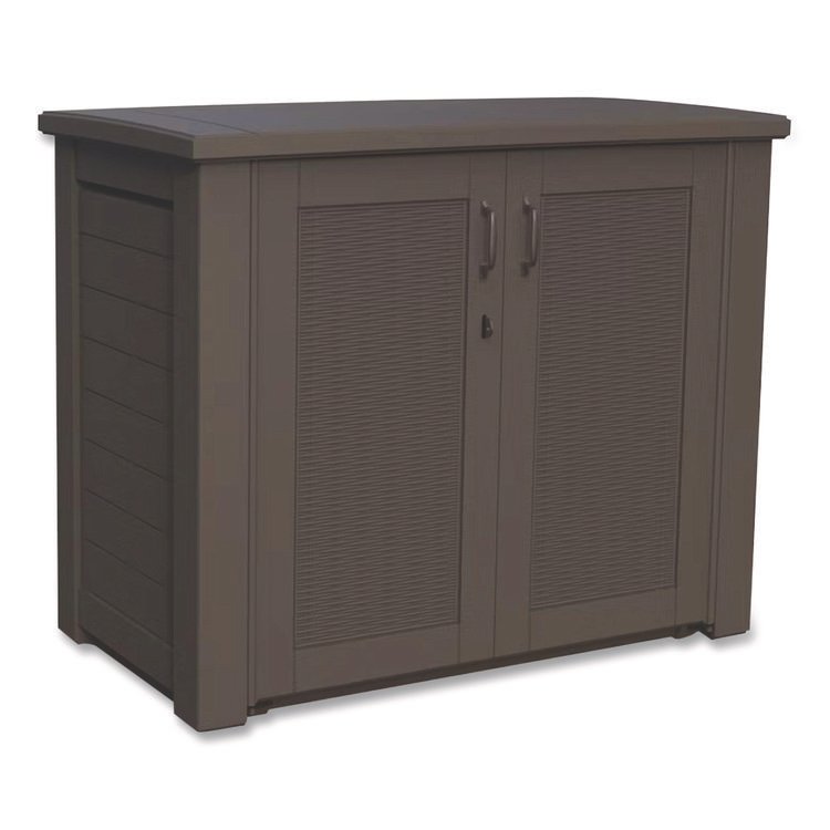 Rubbermaid Bridgeport Storage Cabinet, 16.44 cu ft, 4 ft x 2 ft x 3 ft, Black Oak (RUB1889849)
