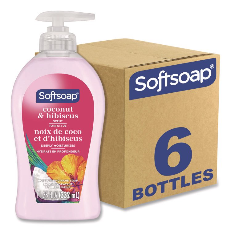 Softsoap Liquid Hand Soap Pumps, Coconut and Hibiscus Scent, 11.25 oz, 6/Carton (CPCUS07157ACT)