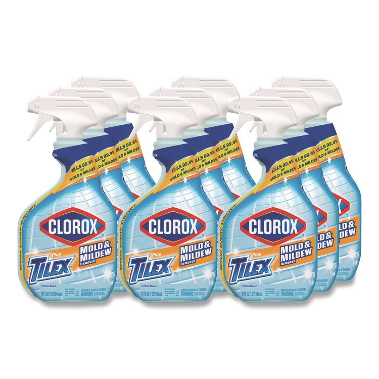 Clorox Mold and Mildew Remover with Bleach, Unscented, 32 oz Spray Bottle, 9/Carton (CLO01234)