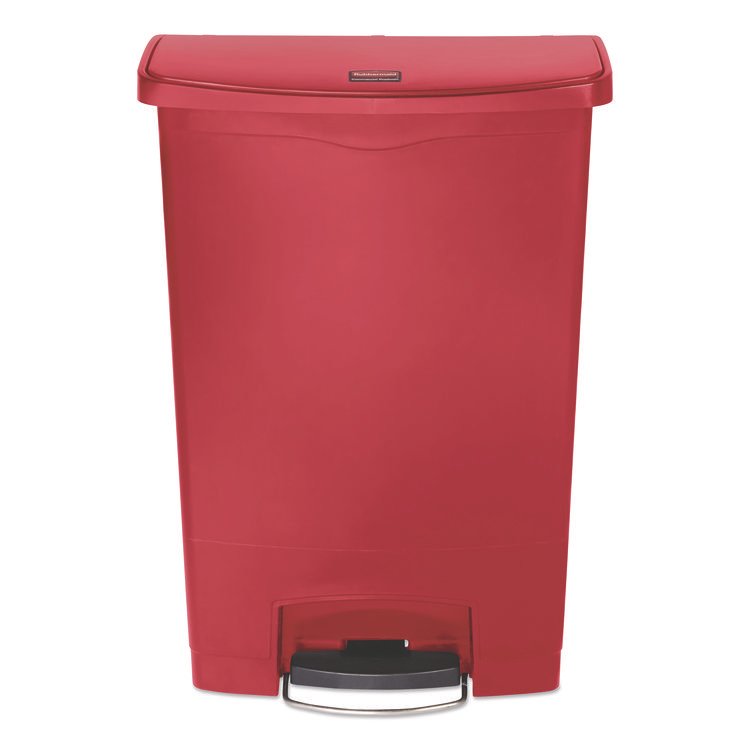 Rubbermaid Commercial Slim Jim Streamline Resin Step-On Container, 24 gal, Resin, Red (RCP1883570)