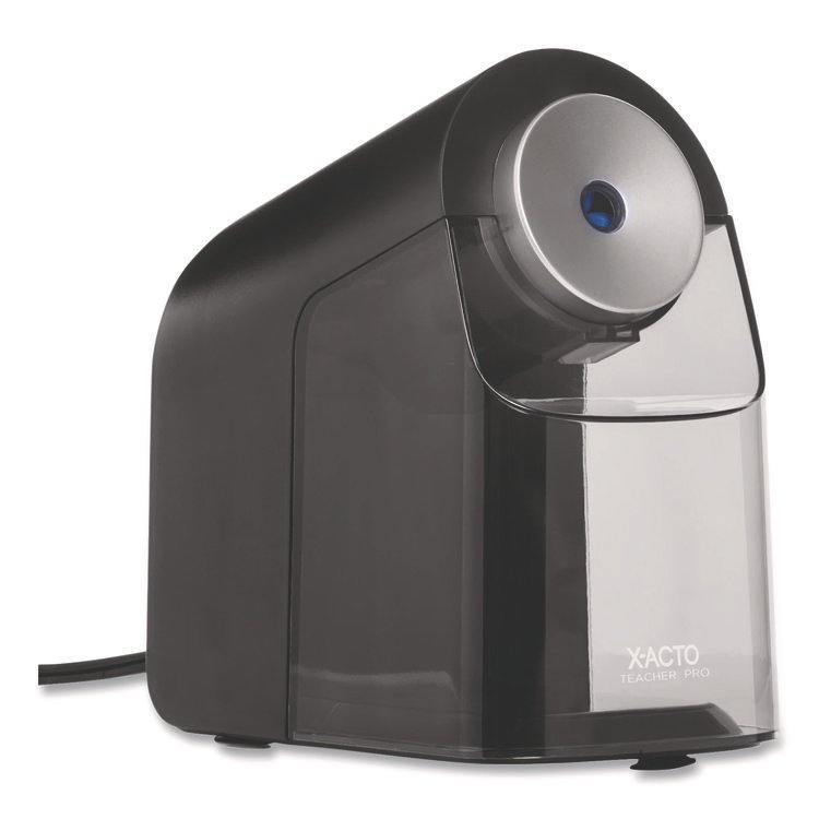 X-ACTO Model 1675 TeacherPro Classroom Electric Pencil Sharpener, AC-Powered, 4 x 7.5 x 8, Black/Silver/Smoke (EPI1675X)