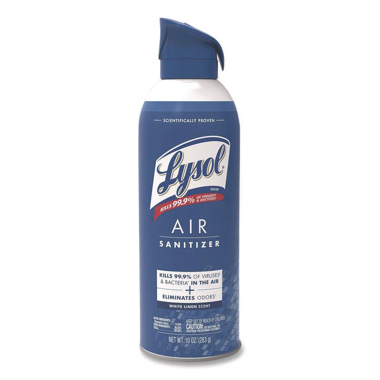 LYSOL Brand Air Sanitizer Spray, White Linen Scent, 10 oz Aerosol Spray (RAC99351EA)