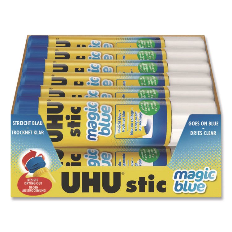 Staedtler Glue Stick, 21 g, Applies Blue, Dries Clear, 12/Pack (STD9U9960202)