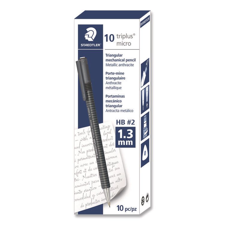 Staedtler Mechanical Pencils, 1.3 mm, HB (#2), Black Lead, Pearl Barrel, 10/Box (STD7741380A6)