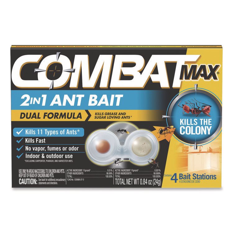 Combat Max 2-in-1 Ant Bait, 0.84 oz, 4 Bait Stations (DIA07172EA)