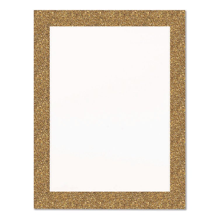 Royal Brites Glitter Poster Board, 22" x 28", Heavyweight, White with Gold Border, 25/Pack (GEO24448M)
