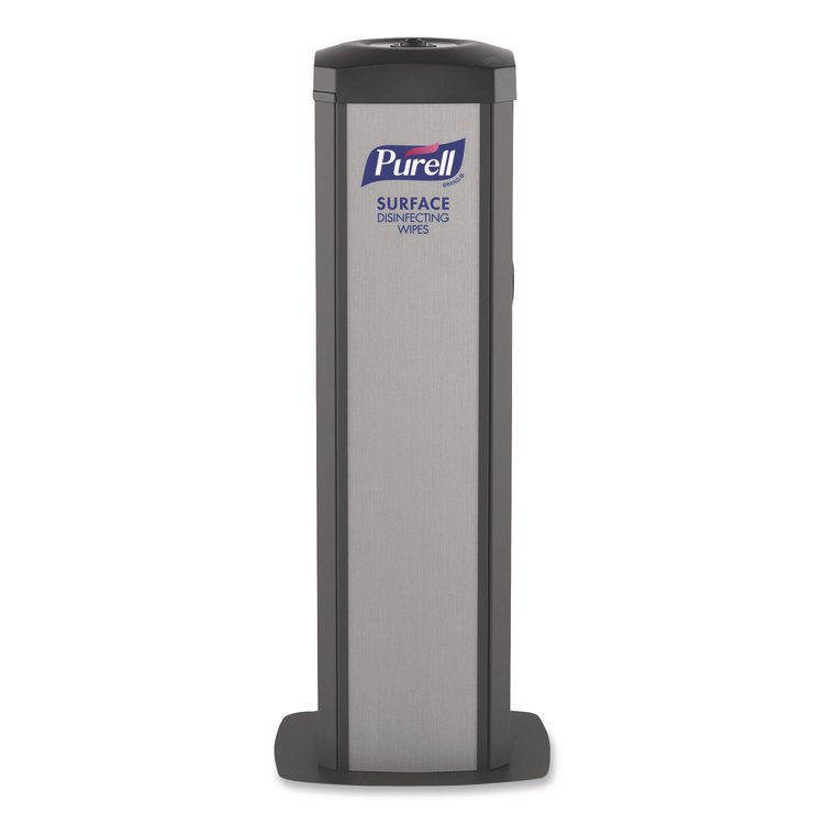 PURELL DS360 High-Capacity Surface Disinfecting Wipes Station, 1,200 Wipe Capacity, 15.5 x 15.5 x 39.6, Graphite (GOJ911701SLVSFW)