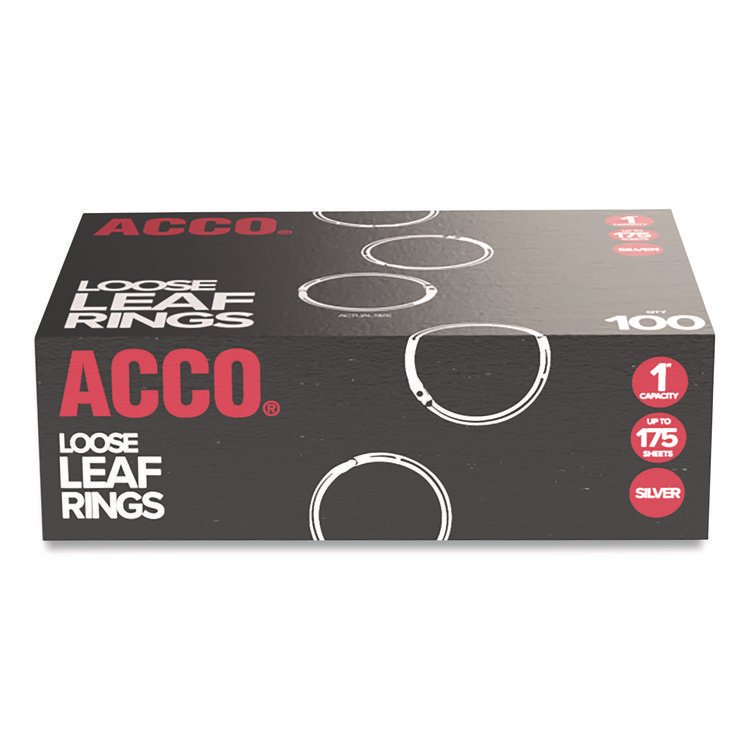 ACCO Metal Book Rings, 1" Diameter, 100/Box (ACC72202)