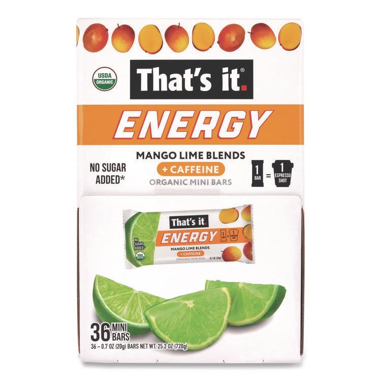 That’s it. Organic Energy Bars, Mango Lime, 0.7 oz Bar, 36/Box (GRR22002520)