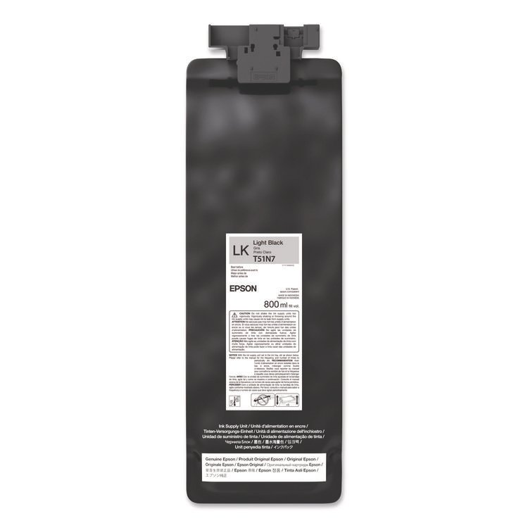 Epson T51N720 (T51N) UltraChrome GS3 Eco-Solvent Ink, 800 mL, Light Black (EPST51N720)