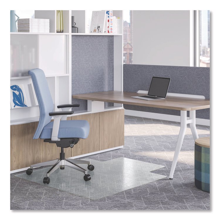 deflecto OceanMat Carpet Chair Mat, 36 x 48, Lipped, Clear (DEFCM1K112OCB)