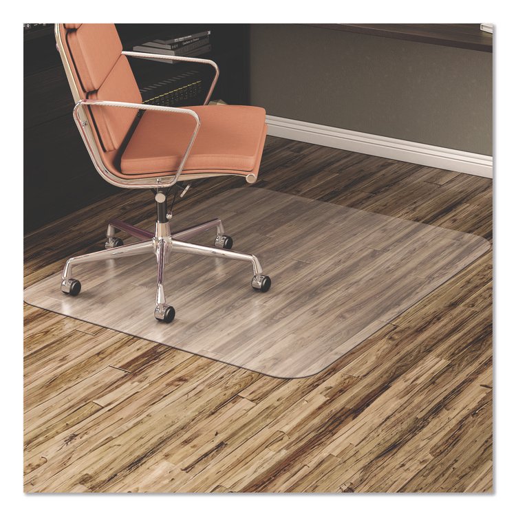 deflecto EconoMat All Day Use Chair Mat for Hard Floors, Flat Packed, 46 x 60, Clear (DEFCM21442F)