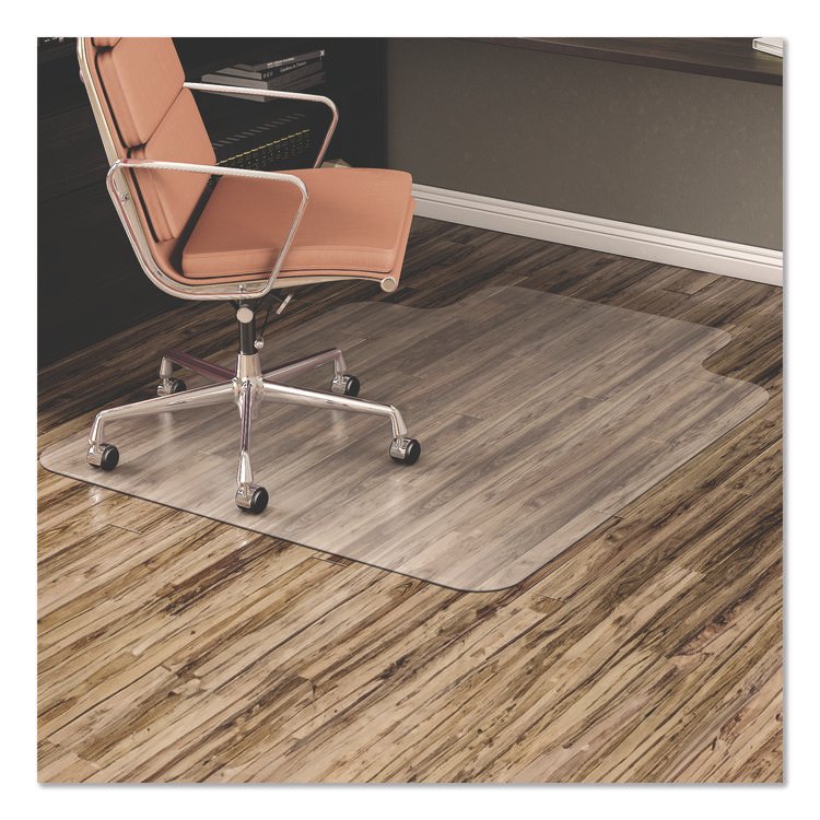 deflecto EconoMat All Day Use Chair Mat for Hard Floors, Flat Packed, 36 x 48, Lipped, Clear (DEFCM21112)