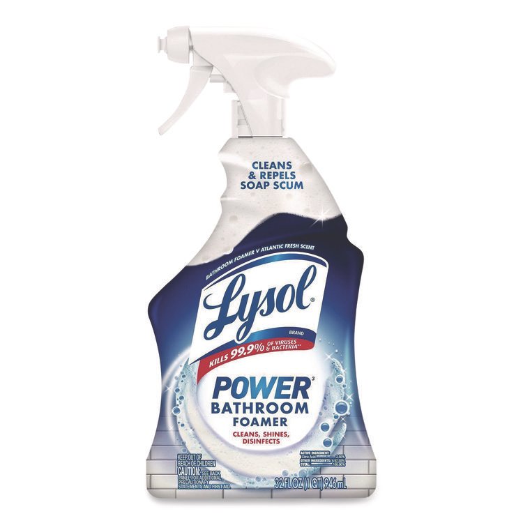 LYSOL Brand Disinfectant Power Bathroom Foamer, Liquid, Atlantic Fresh, 32 oz Spray Bottle (RAC02699)