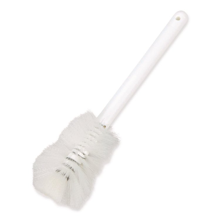 Carlisle Sparta Handle Bottle Brush, Pint, White Polyester Bristles, 4.5" Brush, 7.5" White Plastic Handle (CFS4046600)