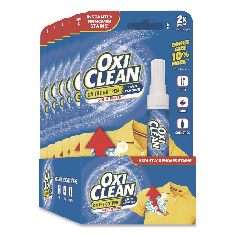OxiClean On-the-Go Pen Stain Remover, Bonus Size, 22 mL, 6/Pack (CDC8057523564CT)
