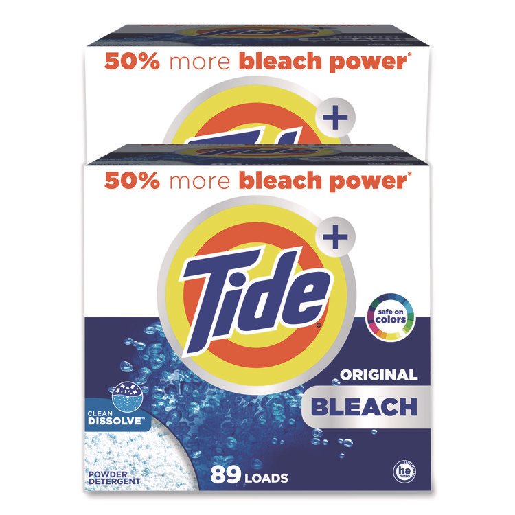 Tide Laundry Detergent with Bleach, HE Compatible, 80 Loads, Tide Original Scent, Powder, 129 oz Box, 2/Carton (PGC16667CT)