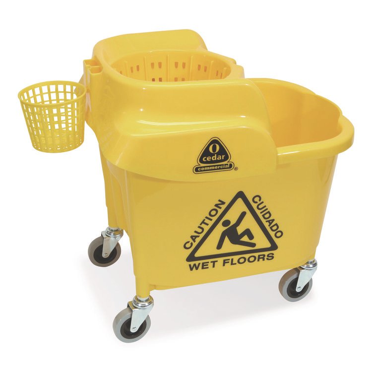 NEXSTEP COMMERCIAL PRODUCTS MaxiRough Institutional Mop Bucket and Wringer, 35 qt, Yellow (NCP96979)