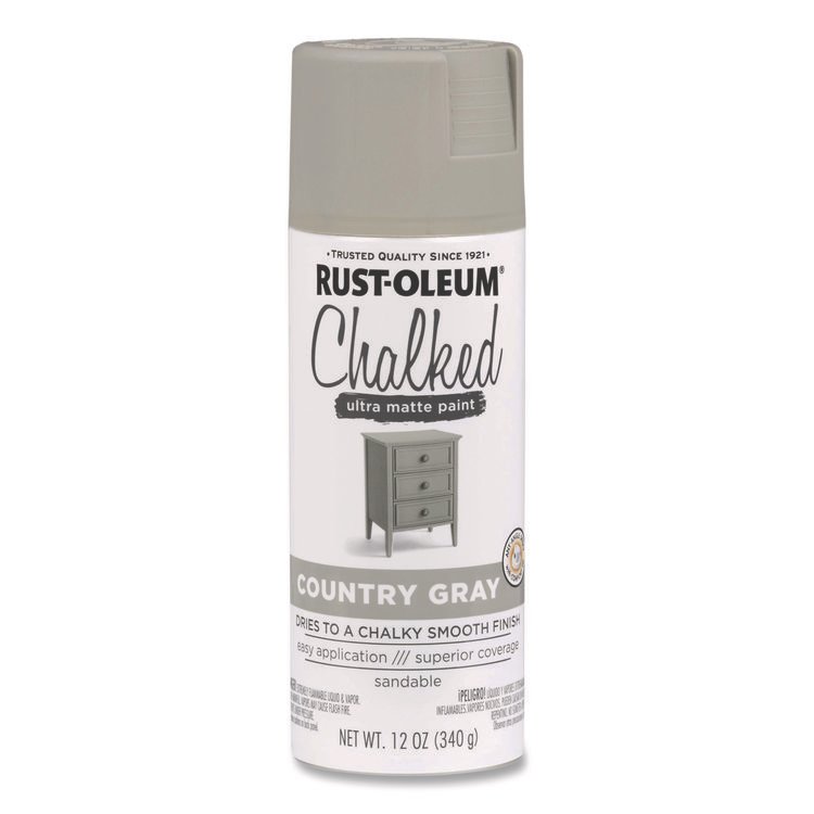 Rust-Oleum Ultra Matte Chalked Paint, Matte Country Gray, 12 oz Aerosol Can (RST302593EA)