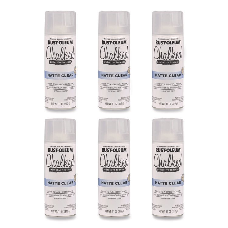 Rust-Oleum Ultra Matte Chalked Paint, Matte Clear, 12 oz Aerosol Can, 6/Carton (RST302599)
