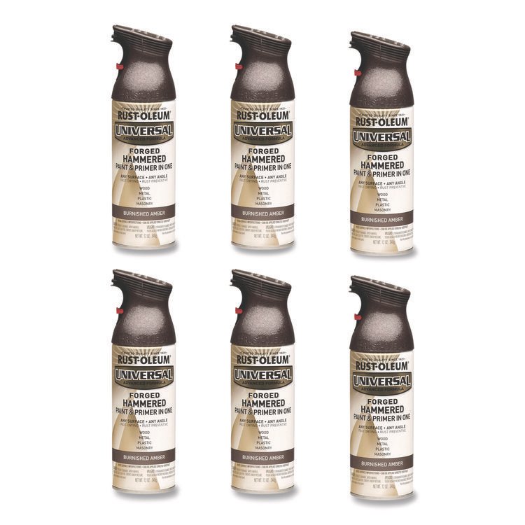 Rust-Oleum Universal Premium Spray Paint, Hammer Amber, 12 oz Aerosol Can, 6/Carton (RST271480)
