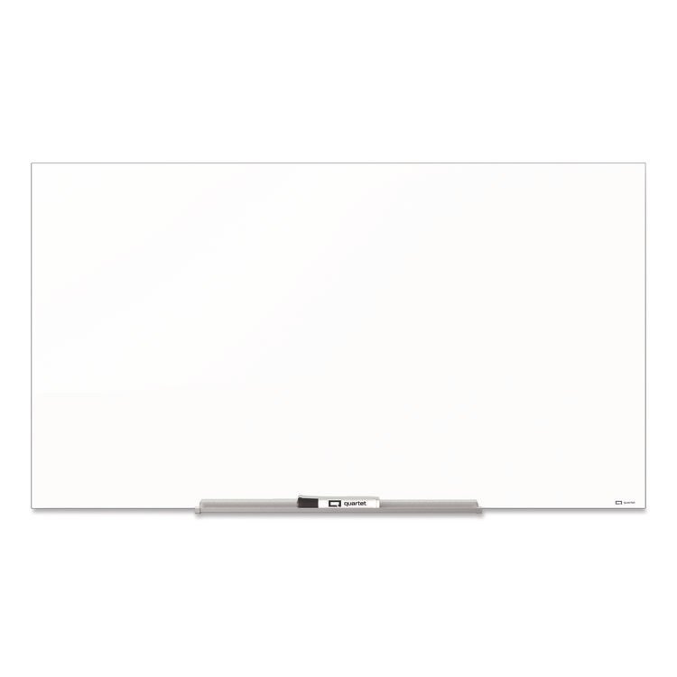 Quartet InvisaMount Magnetic Glass Marker Board, 50" x 28", White Surface (QRTG5028IMW)