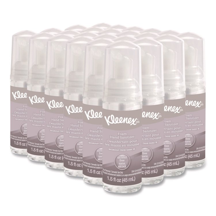 Kleenex Alcohol-Free Foam Hand Sanitizer, 1.5 oz Pump Bottle, Unscented, 24/Carton (KCC34136)