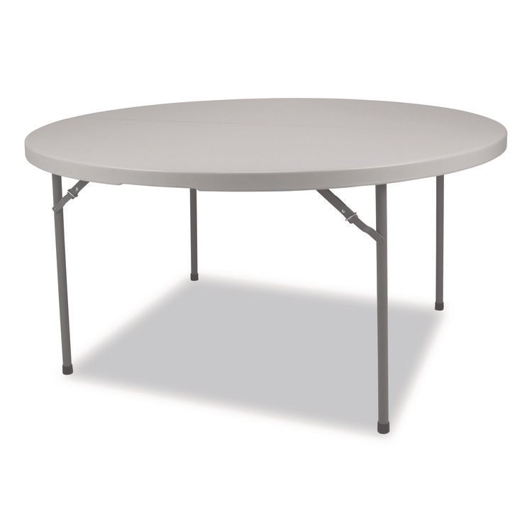 NPS Comfort Max Fold-in-Half Table, Round, 60w x 60d x 29.25h, Speckled Gray Top, Gray Base/Legs (NPSCMFIH60R)