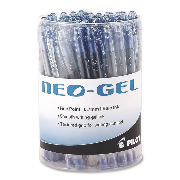 Pilot Neo-Gel Gel Pen, Stick, Fine 0.7 mm, Blue Ink, Translucent Blue Barrel, 48/Pack (PIL84072)