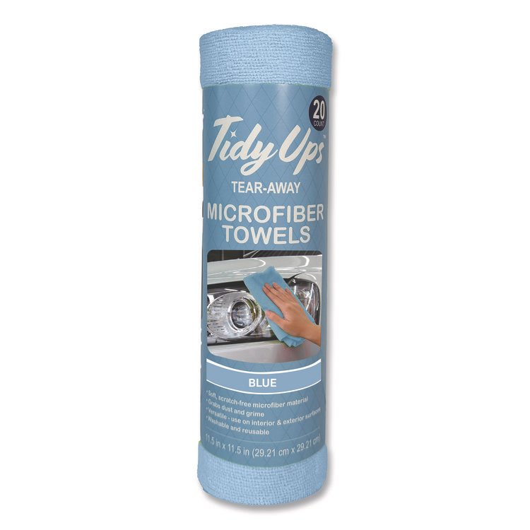 CHAGRINOVATIONS Microfiber Towel Roll, 11.5 x 11.5, Blue, 20 Towels/Roll (CH7TU68132)